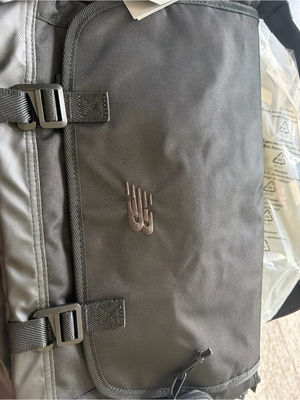 New Balance Black Messenger Bag with Tonal Logo